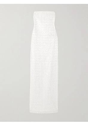 ROTATE BIRGER CHRISTENSEN - Strapless Embellished Recycled Satin Midi Dress - White - DK32,DK34,DK36,DK38,DK40,DK42