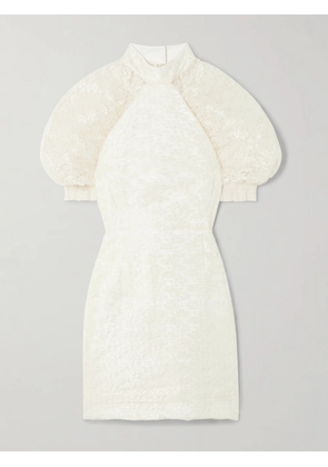 ROTATE BIRGER CHRISTENSEN - Recycled Plissé-lace Mini Dress - Ivory - DK32,DK34,DK36,DK38,DK40,DK42