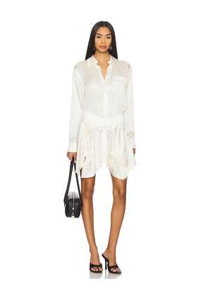 Alexander Wang Cut Off Double Shirt Dress in Ivory. Size 4. Also in 6.