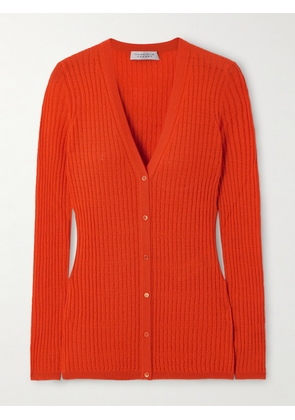 Gabriela Hearst - Emma Pointelle-knit Cashmere And Silk-blend Cardigan - Orange - x small,small,medium,large,x large