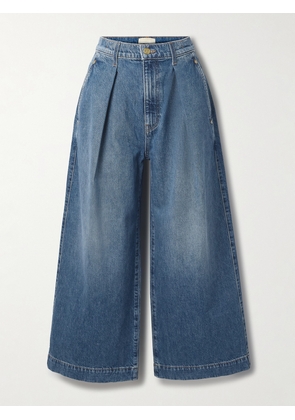 Ulla Johnson - The April Cropped Pleated High-rise Wide-leg Jeans - Blue - 24,25,26,27,28,29,30,31,32