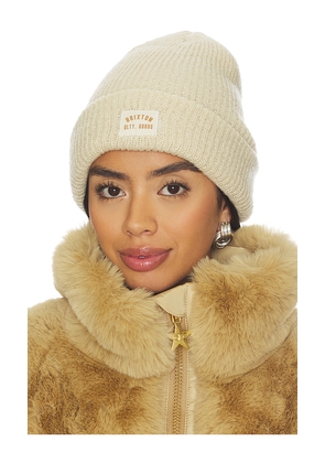 Brixton Woodburn Tall Brushed Beanie in Cream.
