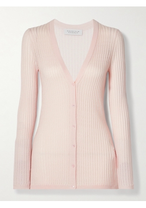 Gabriela Hearst - Emma Pointelle-knit Cashmere And Silk-blend Cardigan - Pink - x small,small,medium,large,x large
