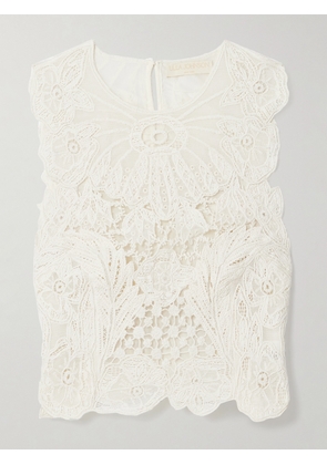 Ulla Johnson - Jael Cropped Cotton And Silk-blend Lace Tank - White - US0,US2,US4,US6,US8,US10