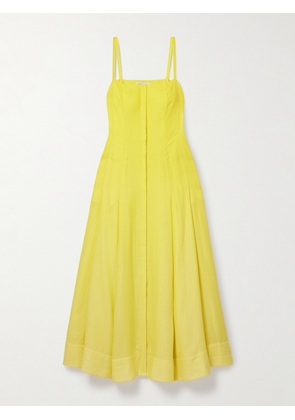 Gabriela Hearst - Magritte Herringbone Cashmere And Silk-blend Maxi Dress - Yellow - IT36,IT38,IT40,IT42,IT44,IT46,IT48