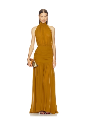 Camila Coelho Yaritza Gown in Mustard. Size L. Also in XXS, XS, S, M, XL.