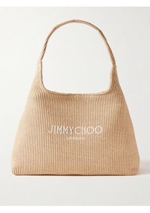 Jimmy Choo - Embroidered Raffia Tote - Neutrals - One size