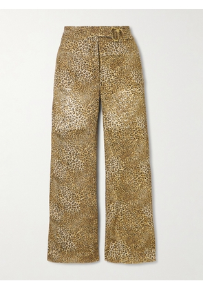 MAISON MAYLE - Chappy Cropped Belted Leopard-print Woven Flared Pants - Animal print - US0,US2,US4,US6,US8