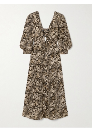 MAISON MAYLE - Buenadea Leopard-print Silk Crepe De Chine Midi Dress - Animal print - US0,US2,US4,US6,US8,US10,US12