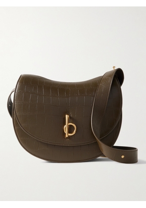 Burberry - Croc-effect Leather Shoulder Bag - Green - One size