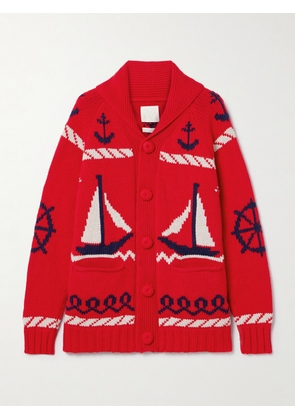 Suzie Kondi - Kavari Intarsia-knit Cashmere Cardigan - Red - x small,small,medium,large,x large
