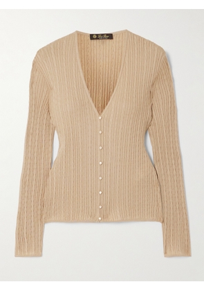 Loro Piana - Rimella Cable-knit Cashmere And Silk-blend Cardigan - Cream - IT38,IT40,IT42,IT44,IT46,IT48,IT50