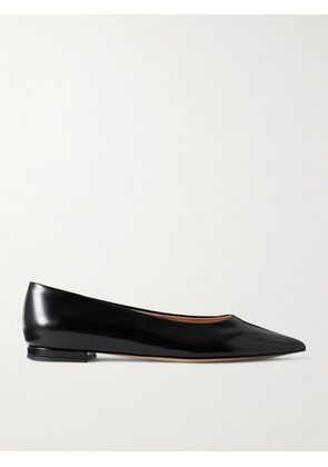 Gianvito Rossi - Robbie Glossed-leather Ballet Flats - Black - IT36,IT36.5,IT37,IT37.5,IT38,IT38.5,IT39,IT39.5,IT40,IT40.5,IT41,IT41.5,IT42