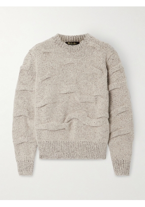 Loro Piana - Gathered Knitted Wool Sweater - Gray - x small,small,medium,large,x large