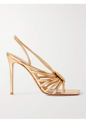 Gianvito Rossi - Hellen 105 Metallic Leather Slingback Sandals - Gold - IT36,IT36.5,IT37,IT37.5,IT38,IT38.5,IT39,IT39.5,IT40,IT40.5,IT41,IT42