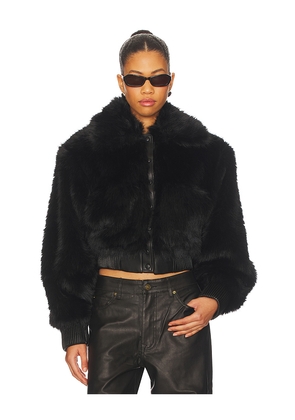 AFRM Adelaide Faux Fur Bomber Jacket in Black. Size L. Also in XS, S, M, XXL.