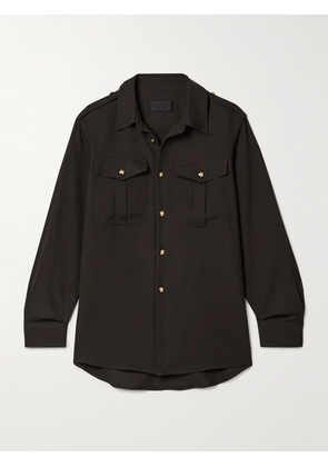 Nili Lotan - Jeanette Wool Shirt - Brown - x small,small,medium,large,x large