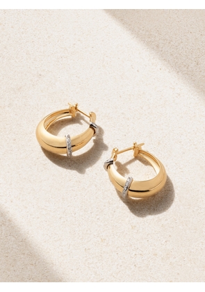 L’Atelier Nawbar - Buoy 18-karat Yellow And Rhodium-plated White Gold Diamond Hoop Earrings - One size