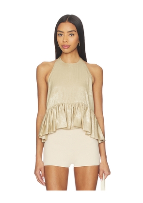 Azeeza Winston Top in Metallic Gold. Size L. Also in S, XS, M.