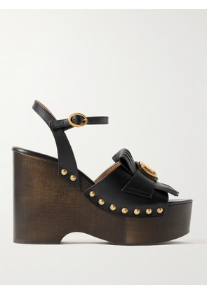 Valentino Garavani - Vlogo Studded Platform Wedge Sandals - Black - IT35,IT36,IT36.5,IT37,IT37.5,IT38,IT38.5,IT39,IT39.5,IT40,IT40.5,IT41