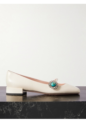 Valentino Garavani - Ballerina 20 Embellished Leather Flats - Ivory - IT35,IT36,IT36.5,IT37,IT37.5,IT38,IT38.5,IT39,IT39.5,IT40,IT40.5,IT41,IT41.5,IT42