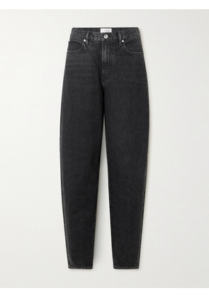 FRAME - The Narrow Peg High-rise Tapered Jeans - Black - 23,24,25,26,27,28,29,30,31,32,33
