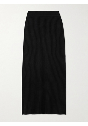 Arch4 - Lisa Ribbed Cashmere Maxi Skirt - Black - x small,small,medium,large