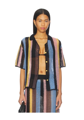 Agua Bendita Axel Shirt in Black. Size L. Also in S, M.