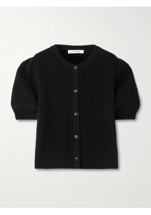 FRAME - Ribbed Wool And Cashmere-blend Cardigan - Black - xx small,x small,small,medium,large,x large