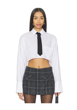 Aniye By Moon Cropped Shirt in White. Size L. Also in XXS, XS, S, M.