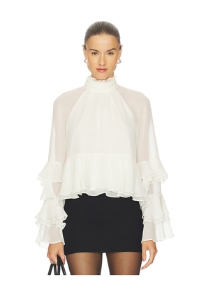 Cinq a Sept Skylah Top in Ivory. Size L. Also in XS, S, XL.