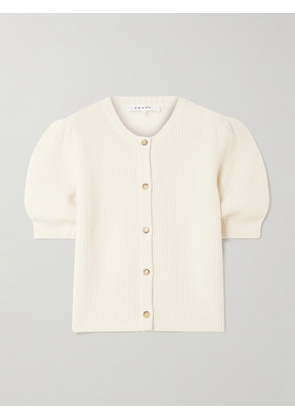 FRAME - Ribbed Wool And Cashmere-blend Cardigan - Cream - xx small,x small,small,medium,large,x large