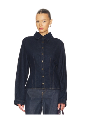 AGOLDE Devon Shirt in Blue. Size L. Also in M, S, XL, XS.