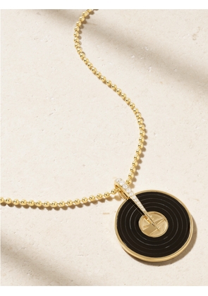 SORELLINA - Ziggy Record 18-karat Gold, Onyx And Diamond Necklace - Black - One size
