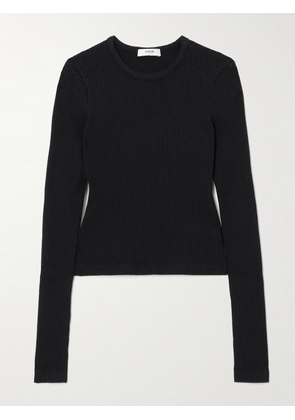 AGOLDE - Alma Ribbed Stretch Organic Cotton Top - Black - x small,small,medium,large,x large