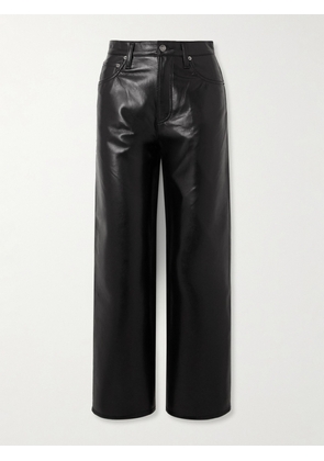 AGOLDE - Ren Cropped High-rise Wide-leg Leather Pants - Black - 23,24,25,26,27,28,29,30,31,32