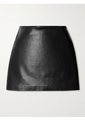 AGOLDE - Agda Recycled Leather-blend Mini Skirt - Black - 23,24,25,26,27,28,29,30,31,32