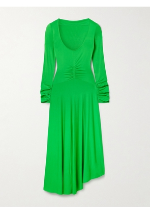 Acne Studios - Ruched Stretch-jersey Maxi Dress - Green - xx small,x small,small,medium,large