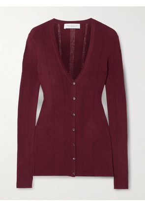 Gabriela Hearst - Lillian Pointelle-knit Wool Cardigan - Red - x small,small,medium,large,x large