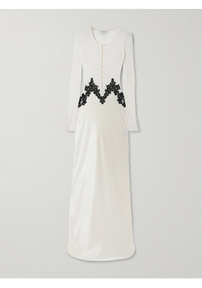 Gabriela Hearst - Kerry Lace-trimmed Ribbed Cashmere-blend And Silk Maxi Dress - Ivory - IT36,IT38,IT40,IT42,IT44,IT46,IT48
