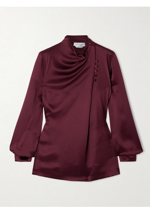 Gabriela Hearst - Marcelina Silk-satin Blouse - Burgundy - IT36,IT38,IT40,IT42,IT44,IT46,IT48