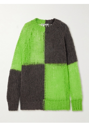 Acne Studios - Oversized Two-tone Open-knit Sweater - Green - xx small,x small,small,medium,large
