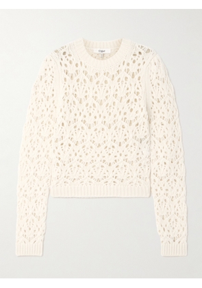 Chloé - Open-knit Wool Sweater - Cream - x small,small,medium,large,x large