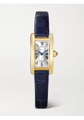 Cartier - Tank Américaine 28mm Small 18-karat Gold Alligator Watch - White - One size