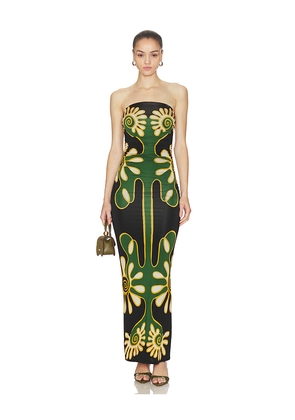 Cala de la Cruz Daphne Dress in Green. Size L. Also in XS, XL.