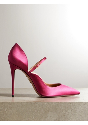 Aquazzura - Bellezza 105 Satin Mary Jane Pumps - Pink - IT35,IT36,IT36.5,IT37,IT37.5,IT38,IT38.5,IT39,IT39.5,IT40,IT40.5,IT41,IT42