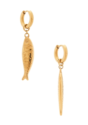 Casa Clara Rosetta Earrings in Metallic Gold.