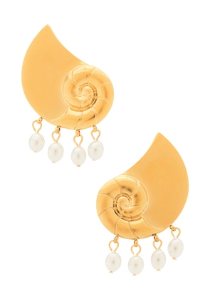 Casa Clara Nami Earrings in Metallic Gold.