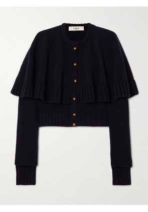 Chloé - Cape-effect Wool And Cashmere-blend Cardigan - Blue - x small,small,medium,large,x large
