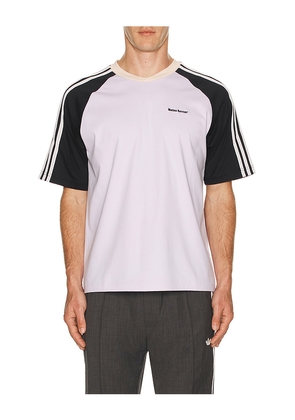adidas by Wales Bonner Football Tee in Lavender. Size L. Also in M, S, XL/1X, XS, XXL/2X.